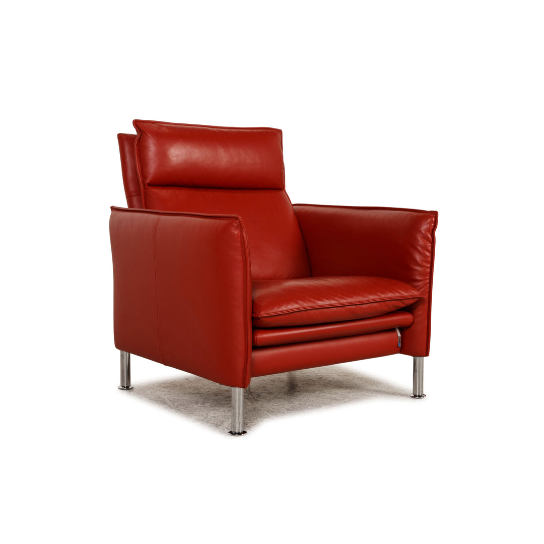 Erpo Porto Leder Sessel Rot Relaxfunktion