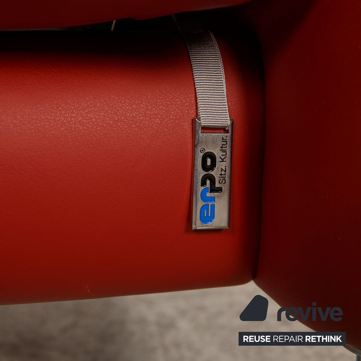 Erpo Porto Leder Sessel Rot Relaxfunktion