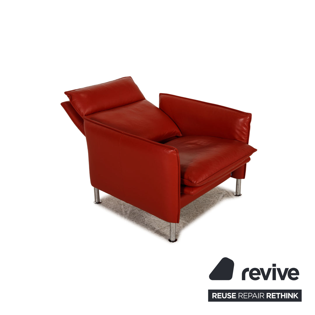 Erpo Porto Leder Sessel Rot Relaxfunktion