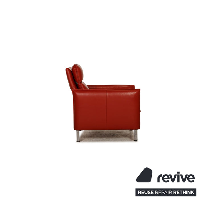 Erpo Porto Leder Sessel Rot Relaxfunktion