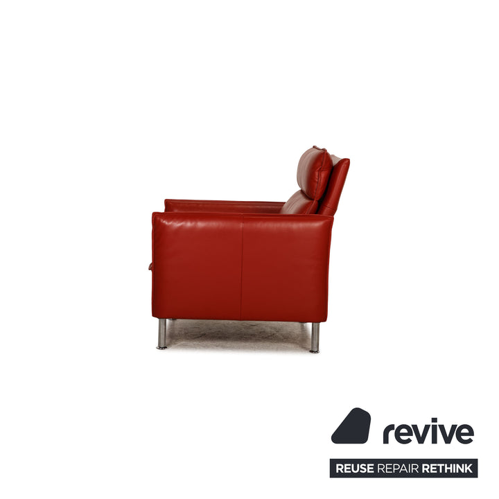 Erpo Porto Leder Sessel Rot Relaxfunktion