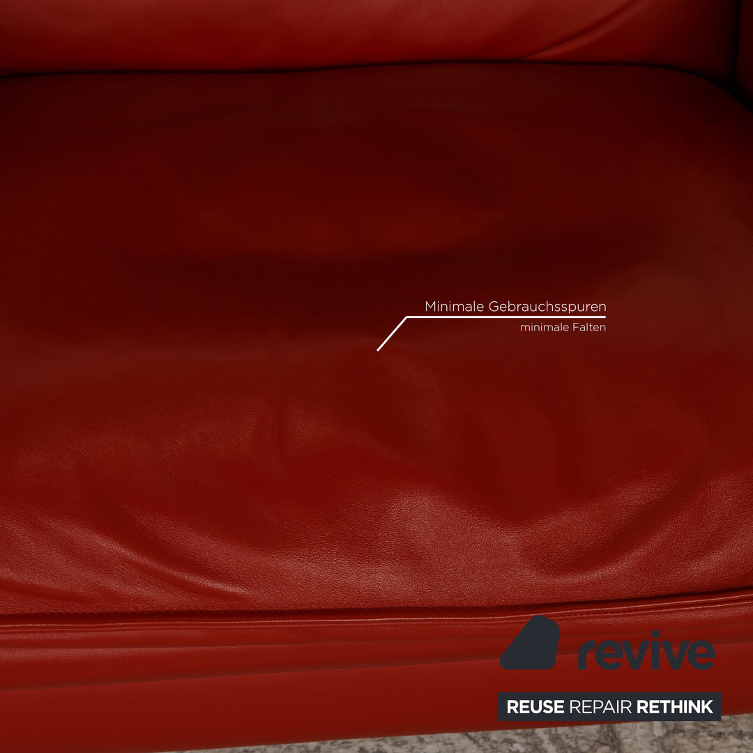 Erpo Porto Leder Sessel Rot Relaxfunktion