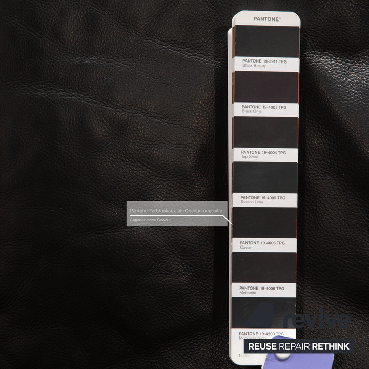 Erpo Porto Leder Sofa Garnitur Schwarz Zweisitzer Dreisitzer  Relaxfunktion