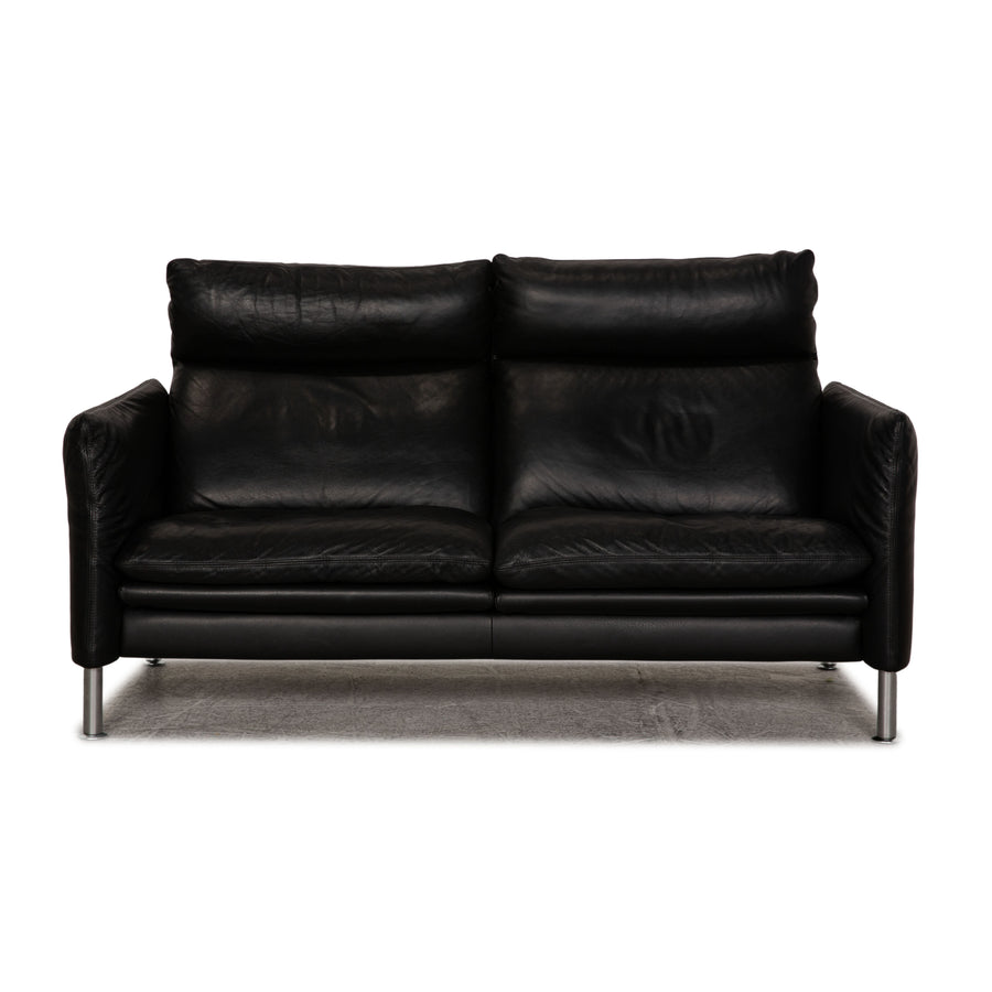 Erpo Porto Leder Zweisitzer Schwarz Sofa Couch Relaxfunktion