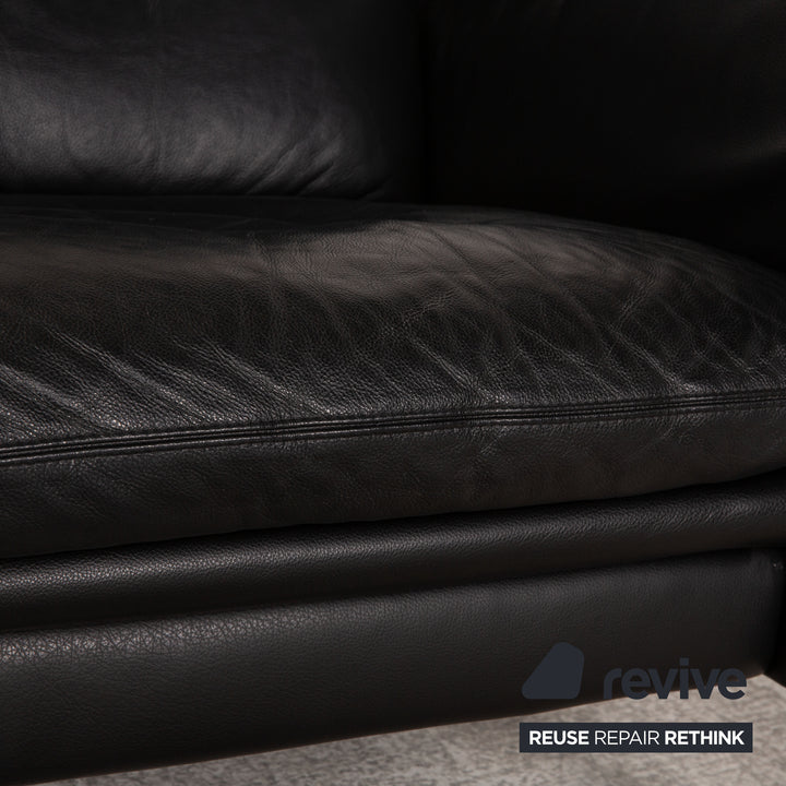 Erpo Porto Leder Zweisitzer Schwarz Sofa Couch Relaxfunktion