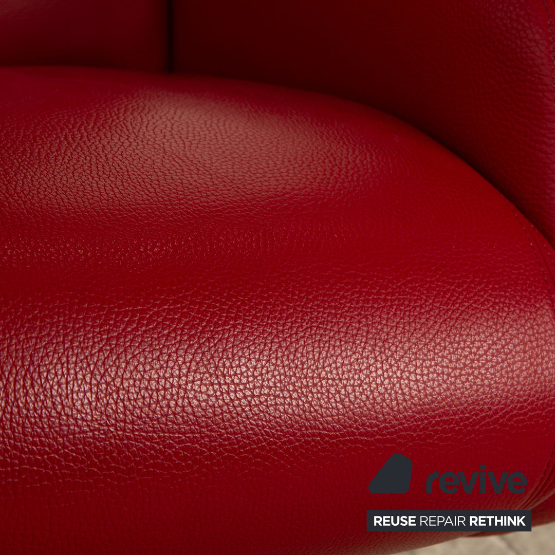 Erpo Relax Leder Sessel Rot elektische Funktion Relaxfunktion