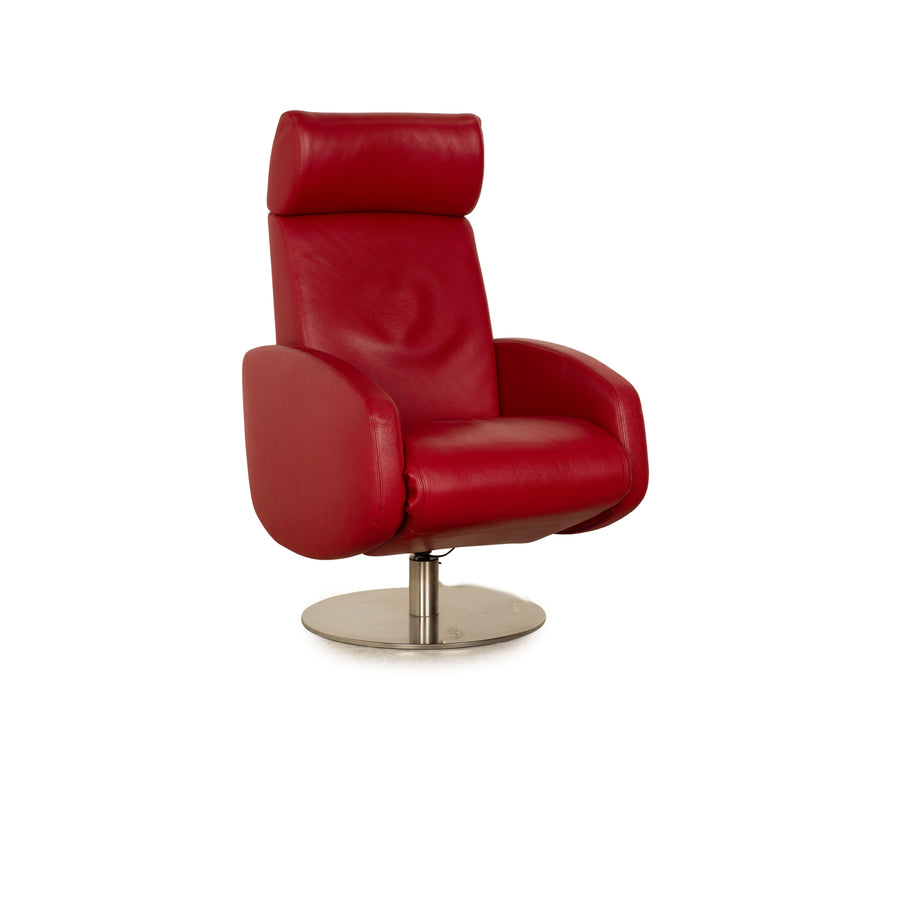 Erpo Relax Leather Armchair Red Electric Function Relaxation Function