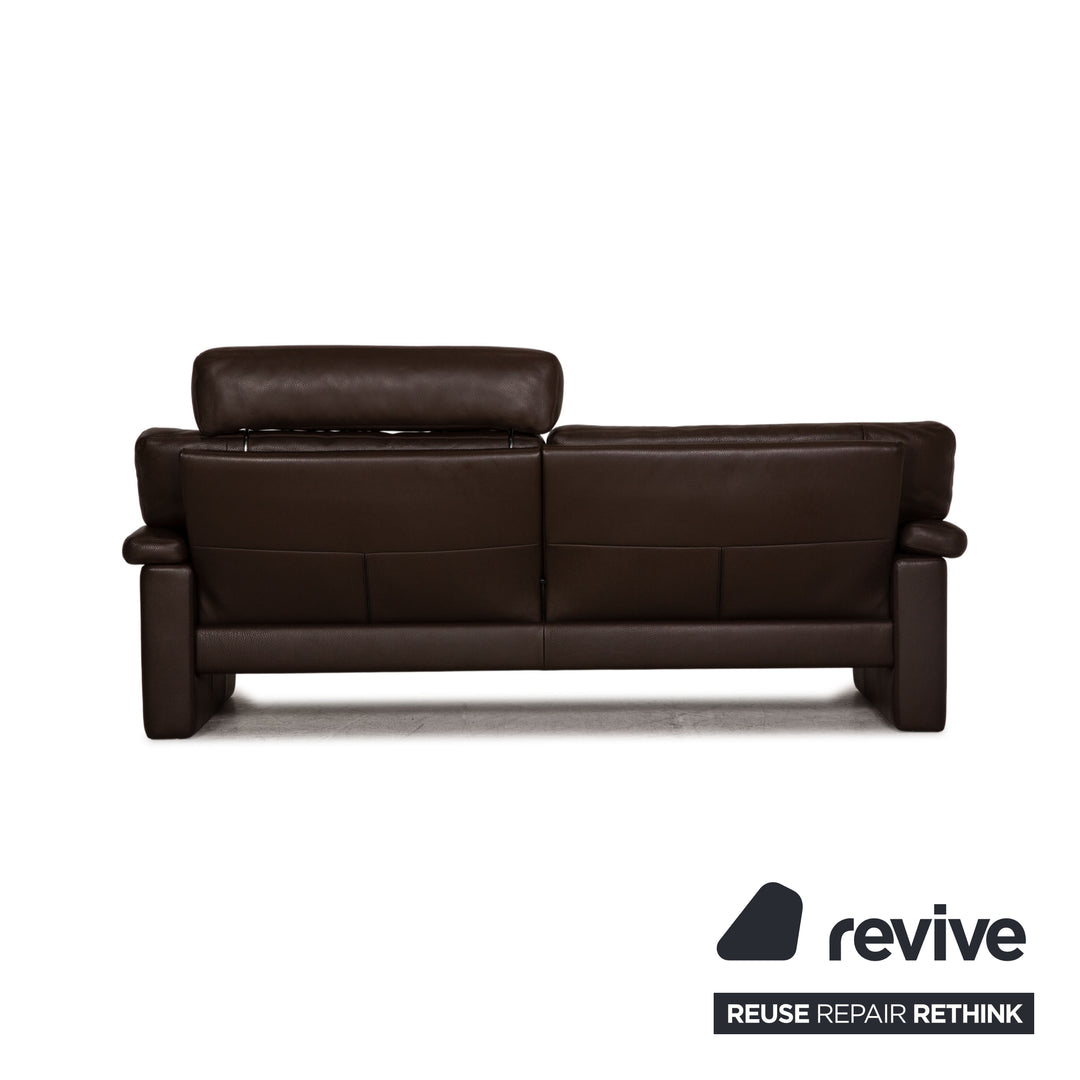 Erpo Santana leather three-seater brown sofa couch relax function