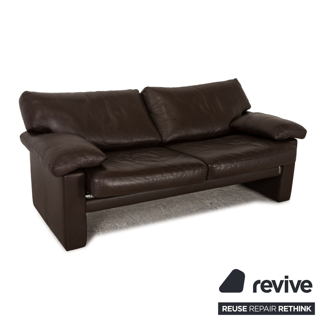 Erpo Santana Leder Sofa Garnitur Braun Zweisitzer Hocker Sofa Couch