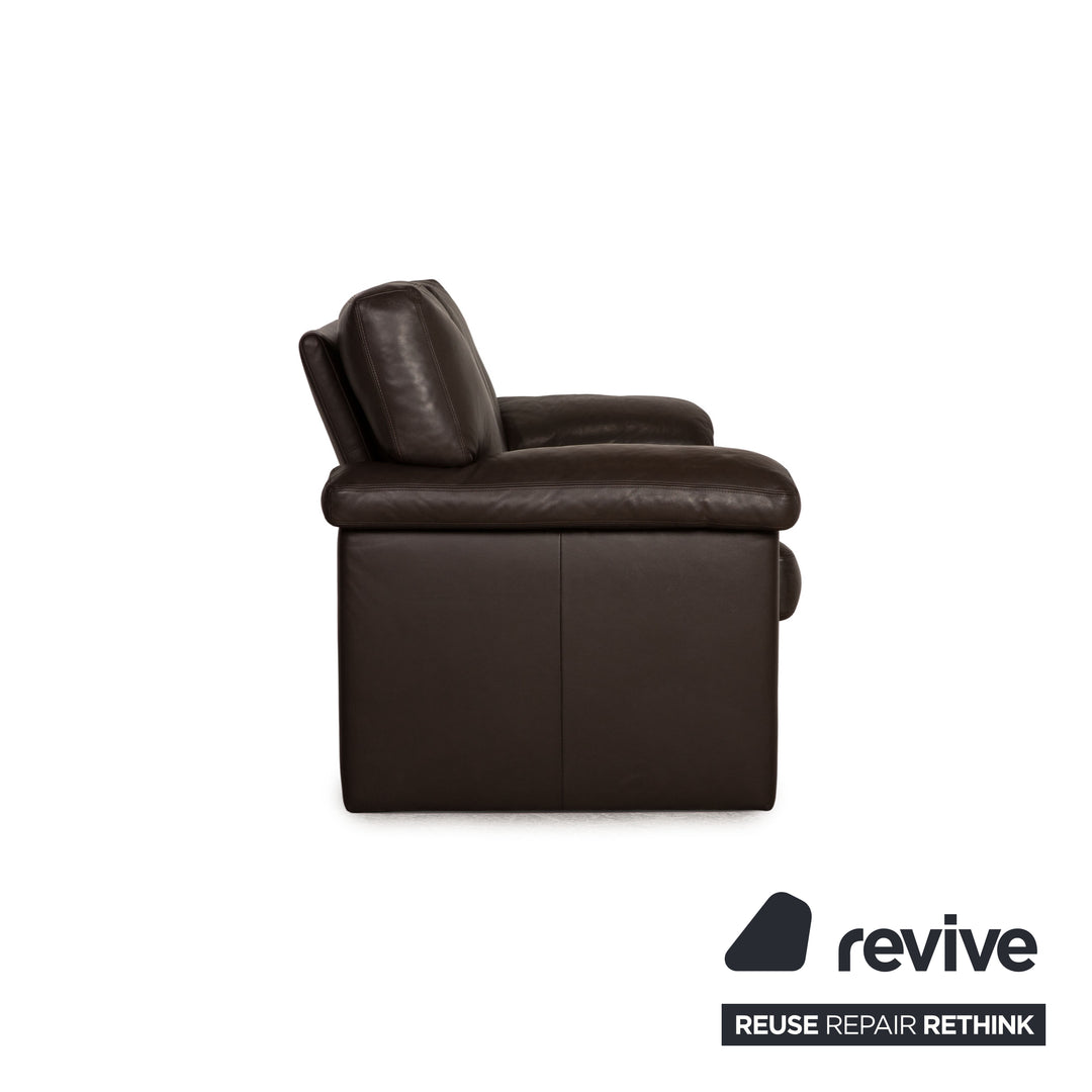 Erpo Santana Leder Sofa Garnitur Braun Zweisitzer Hocker Sofa Couch