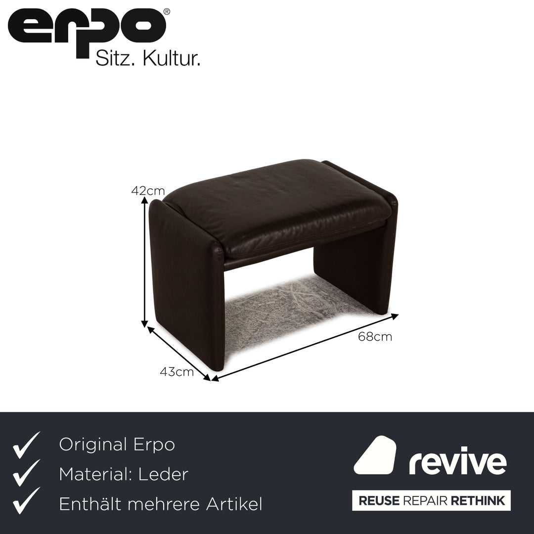 Erpo Santana Leder Sofa Garnitur Braun Zweisitzer Hocker Sofa Couch