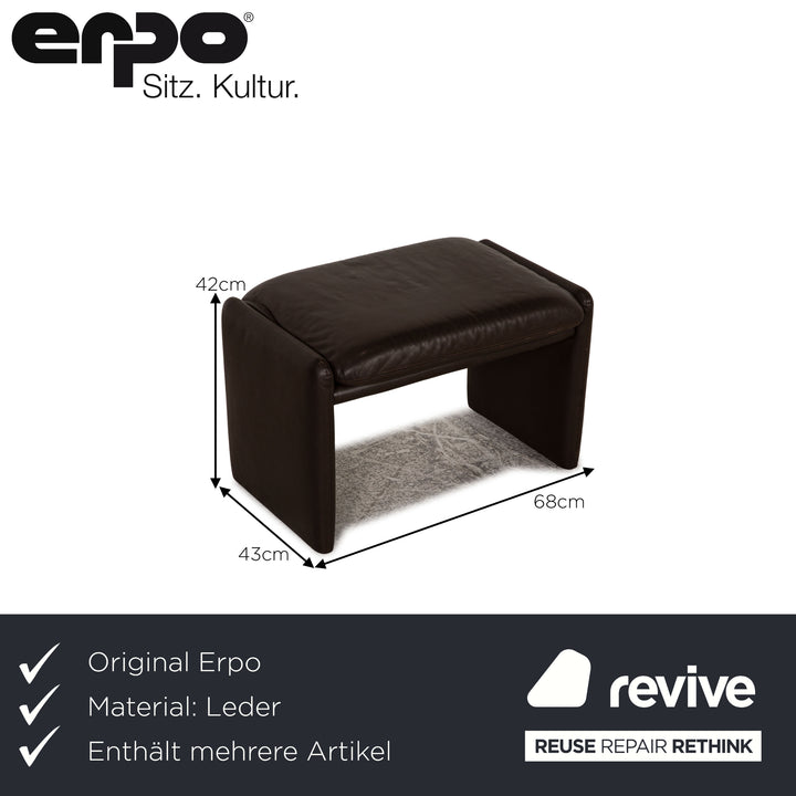 Erpo Santana Leder Sofa Garnitur Braun Zweisitzer Hocker Sofa Couch