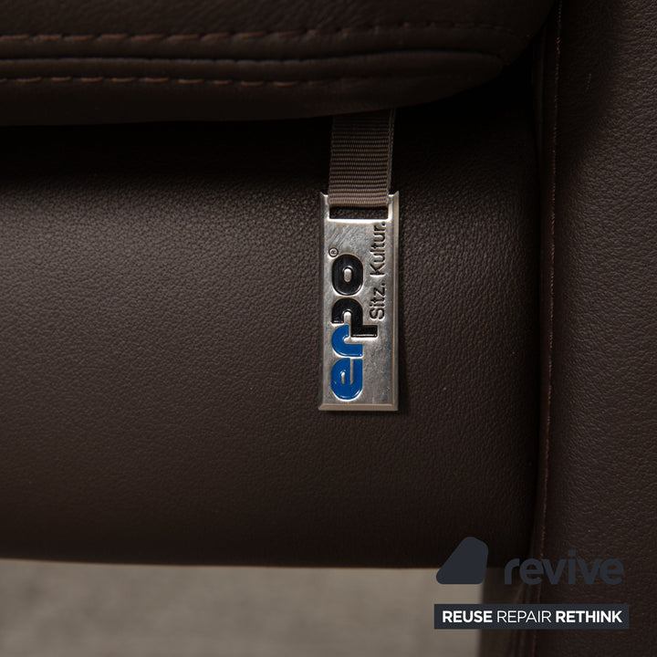 Erpo Santana Leder Sofa Garnitur Braun Zweisitzer Hocker Sofa Couch