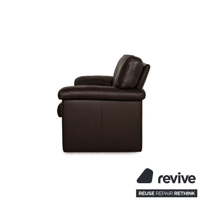 Erpo Santana Leder Sofa Garnitur Braun Zweisitzer Hocker Sofa Couch