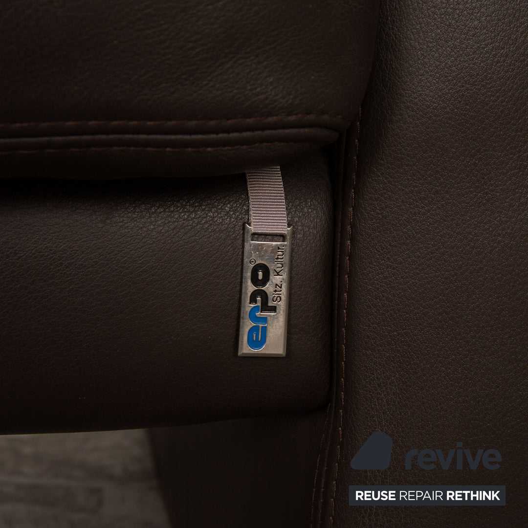 Erpo Santana Leder Zweisitzer Braun Dunkelbraun Sofa Couch