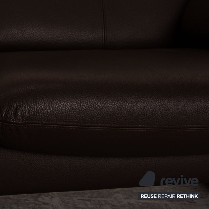 Erpo Zweisitzer Leder Sofa Braun Couch