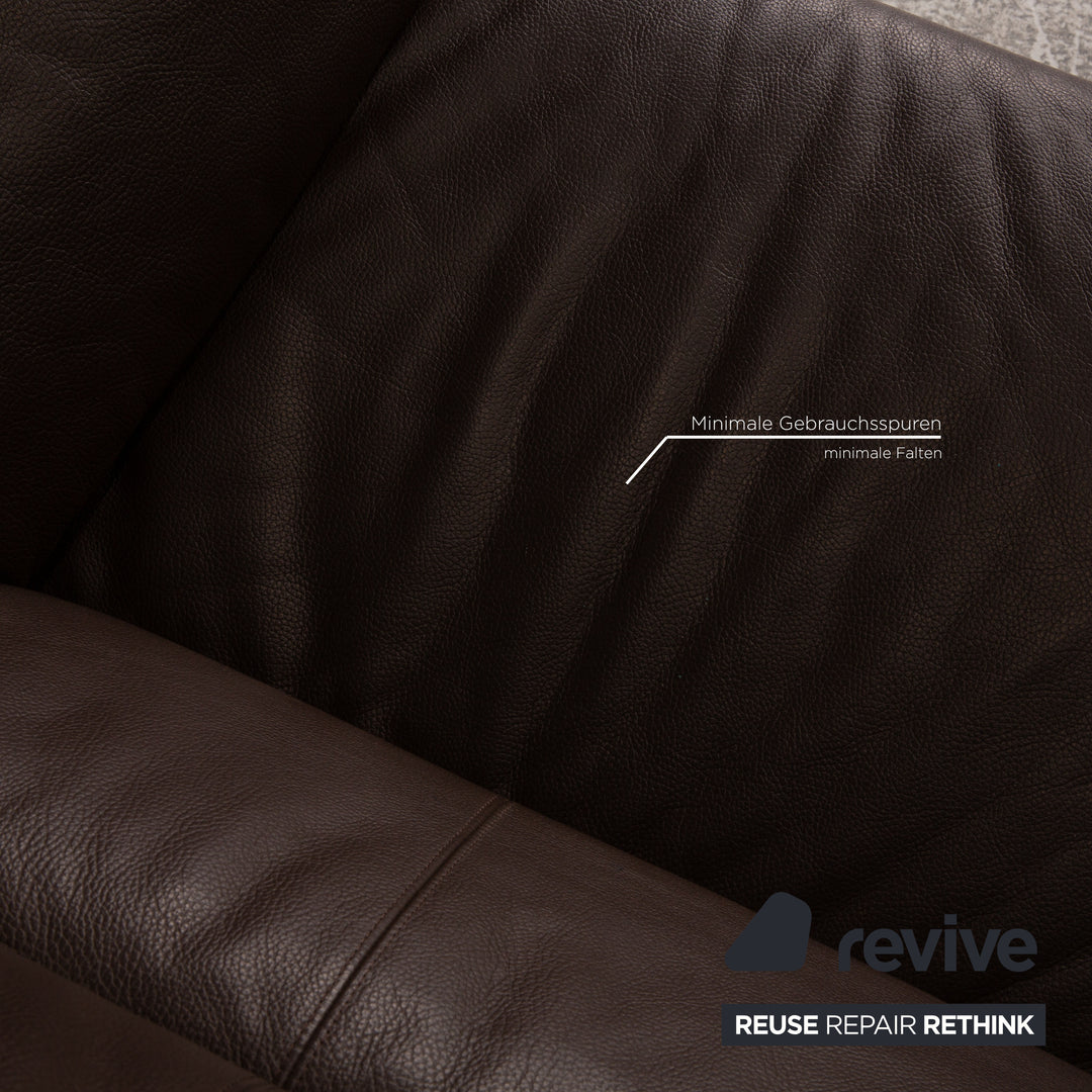 Erpo Zweisitzer Leder Sofa Braun Couch