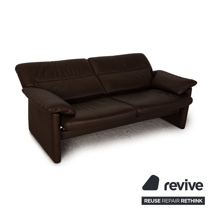 Erpo Zweisitzer Leder Sofa Braun Couch
