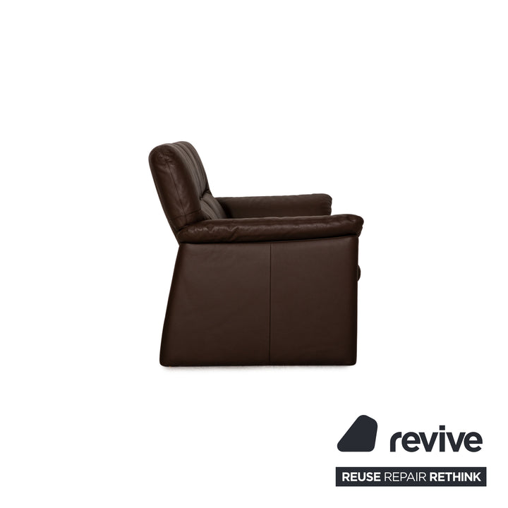 Erpo Zweisitzer Leder Sofa Braun Couch