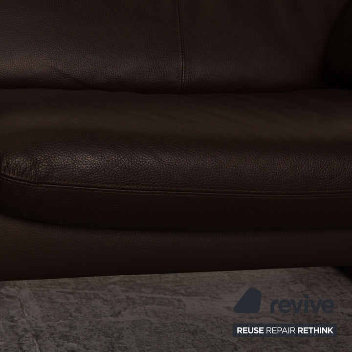 Erpo Zweisitzer Leder Sofa Braun Couch