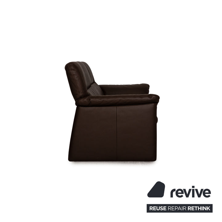 Erpo Zweisitzer Leder Sofa Braun Couch