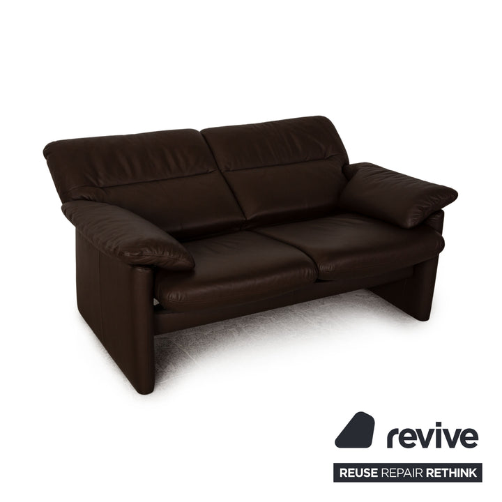 Erpo Zweisitzer Leder Sofa Braun Couch