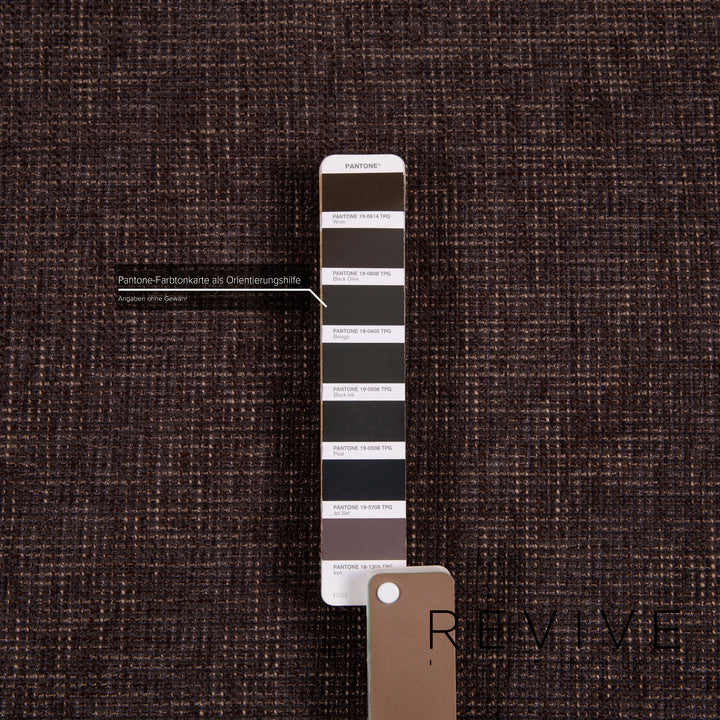 Ewald Schillig Ameto Stoff Hocker Braun Leder Weiß #15126