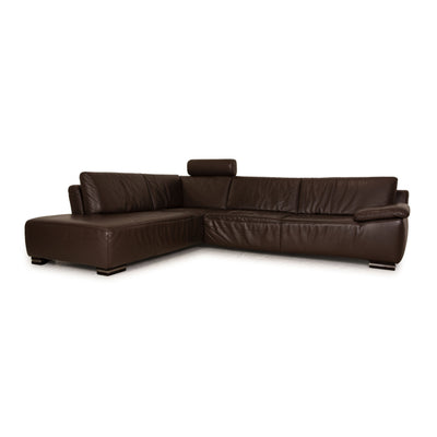 Ewald Schillig Bentley Leder Ecksofa Dunkelbraun Sofa Couch