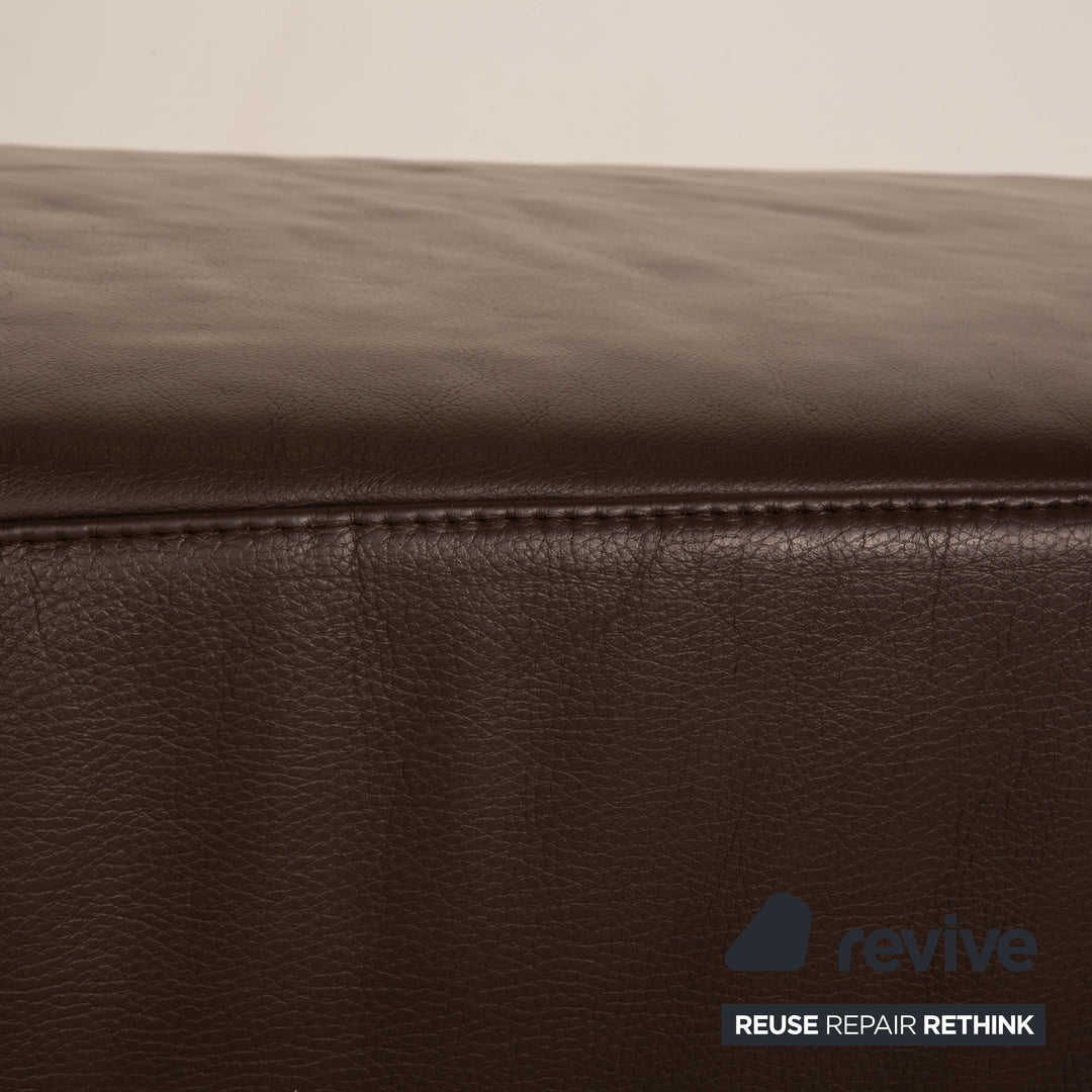 Ewald Schillig Bentley Leder Sofa Garnitur Dunkelbraun Ecksofa Hocker Couch