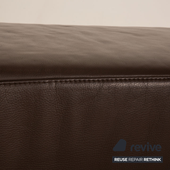 Ewald Schillig Bentley Leder Sofa Garnitur Dunkelbraun Ecksofa Hocker Couch