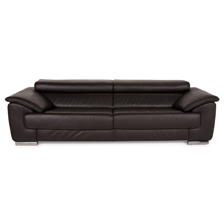 Ewald Schillig Brand Blues leather sofa brown two-seater espresso function
