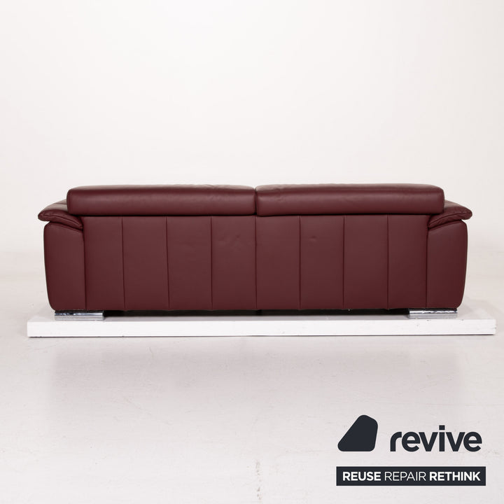 Ewald Schillig Brand Blues Leder Sofa Dunkelrot Zweisitzer #15007