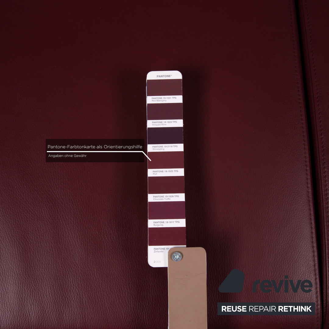 Ewald Schillig Brand Blues Leder Sofa Dunkelrot Zweisitzer #15007