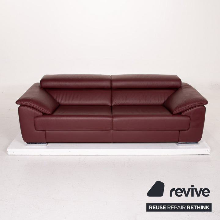 Ewald Schillig Brand Blues Leder Sofa Dunkelrot Zweisitzer #15007