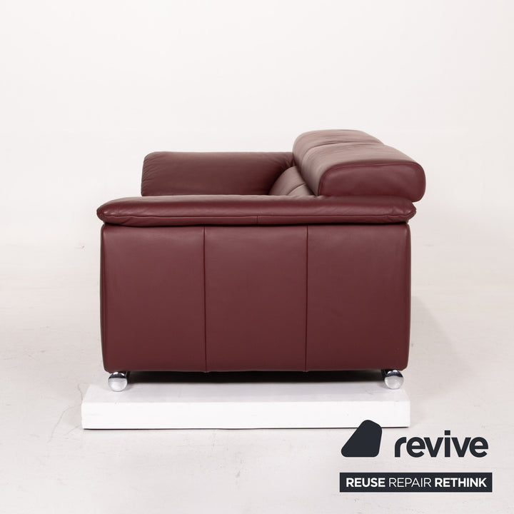 Ewald Schillig Brand Blues Leder Sofa Dunkelrot Zweisitzer #15007