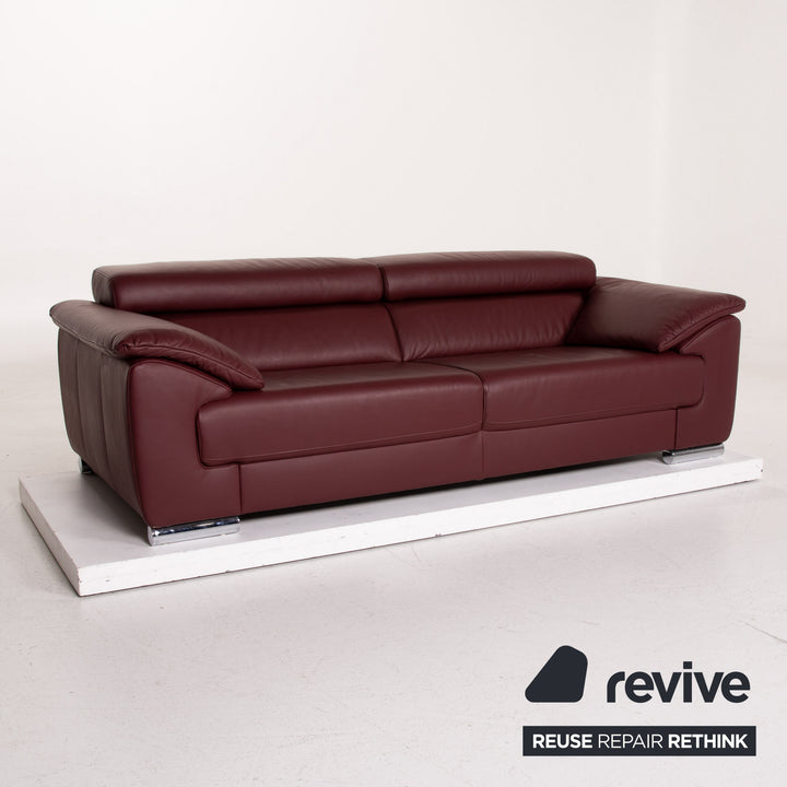 Ewald Schillig Brand Blues Leder Sofa Dunkelrot Zweisitzer #15007