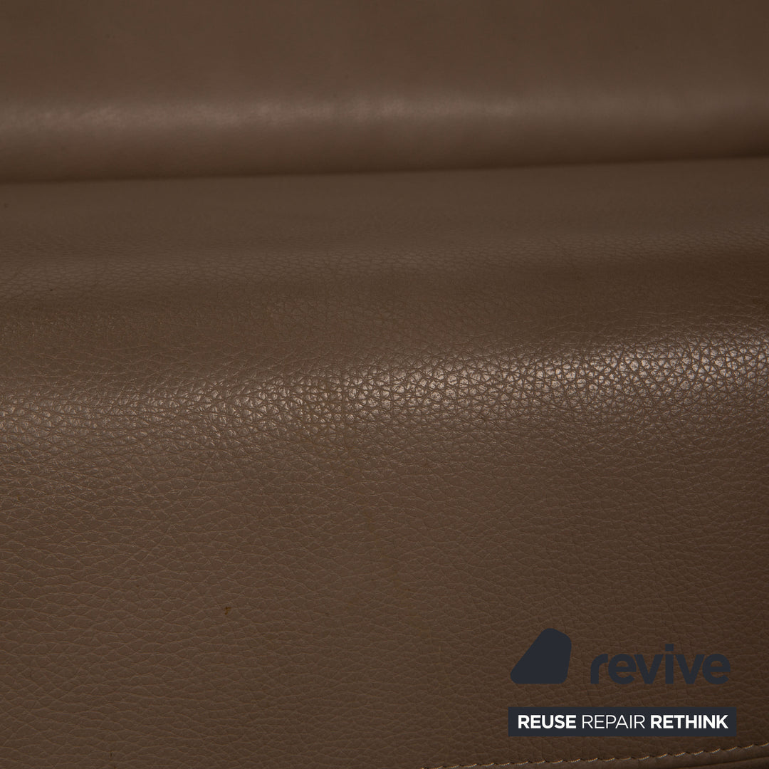 Ewald Schillig Brand Blues Leder Sofa Garnitur Zweisitzer Grau Sofa Couch