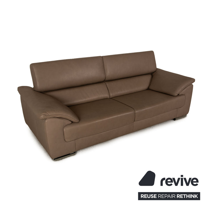 Ewald Schillig Brand Blues Leder Sofa Garnitur Zweisitzer Grau Sofa Couch