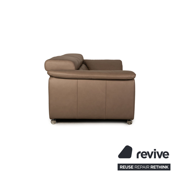 Ewald Schillig Brand Blues Leder Sofa Garnitur Zweisitzer Grau Sofa Couch