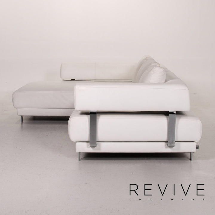 Ewald Schillig Brand Face Elektrisch Leder Ecksofa Weiß Sofa Funktion Relaxfunktion Couch #14348
