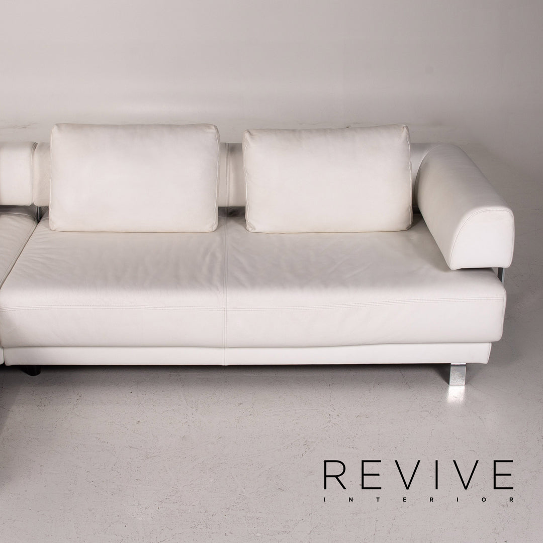 Ewald Schillig Brand Face Elektrisch Leder Ecksofa Weiß Sofa Funktion Relaxfunktion Couch #14348