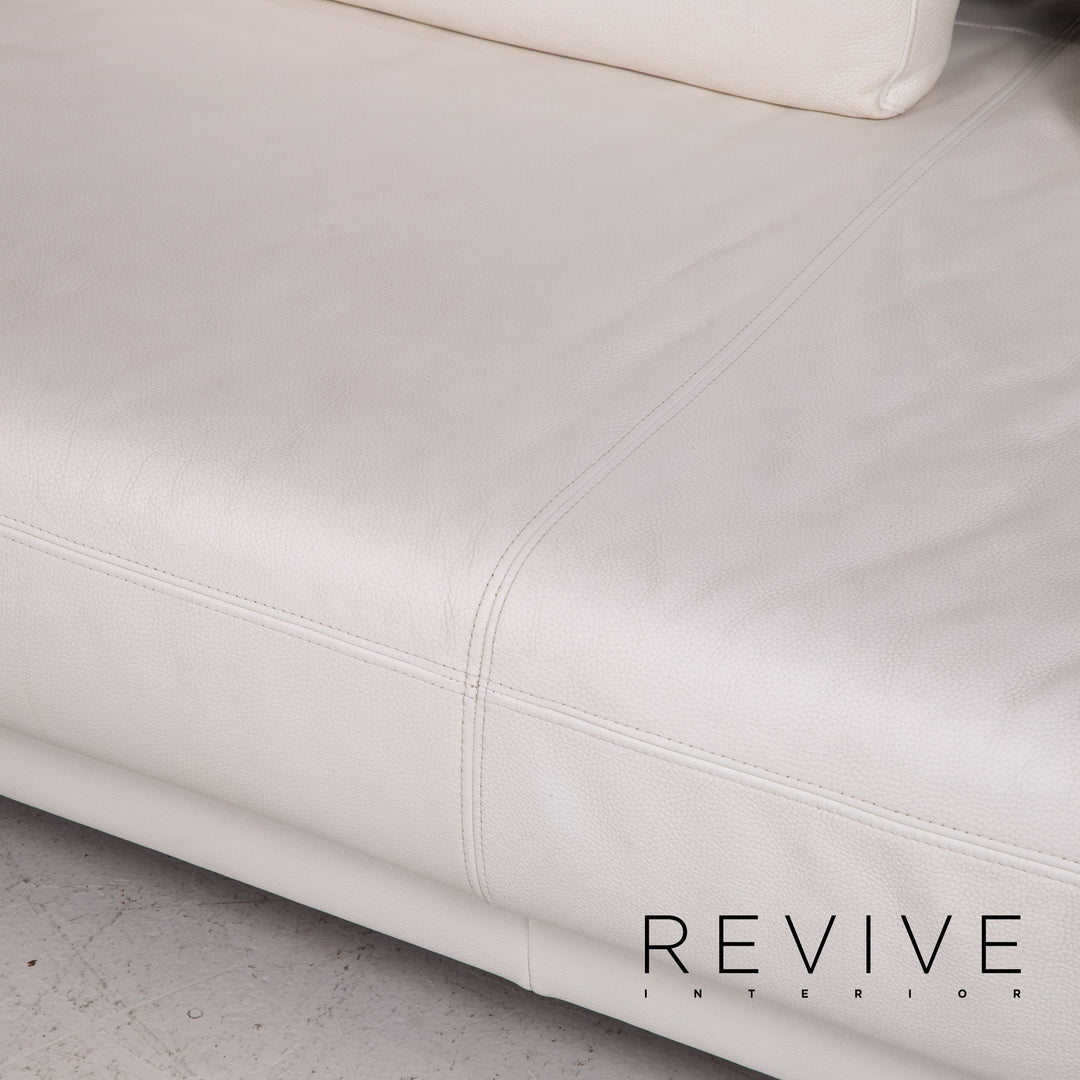 Ewald Schillig Brand Face Elektrisch Leder Ecksofa Weiß Sofa Funktion Relaxfunktion Couch #14348