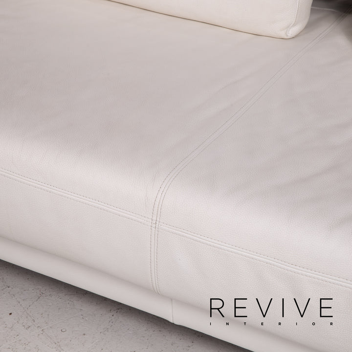Ewald Schillig Brand Face Elektrisch Leder Ecksofa Weiß Sofa Funktion Relaxfunktion Couch #14348