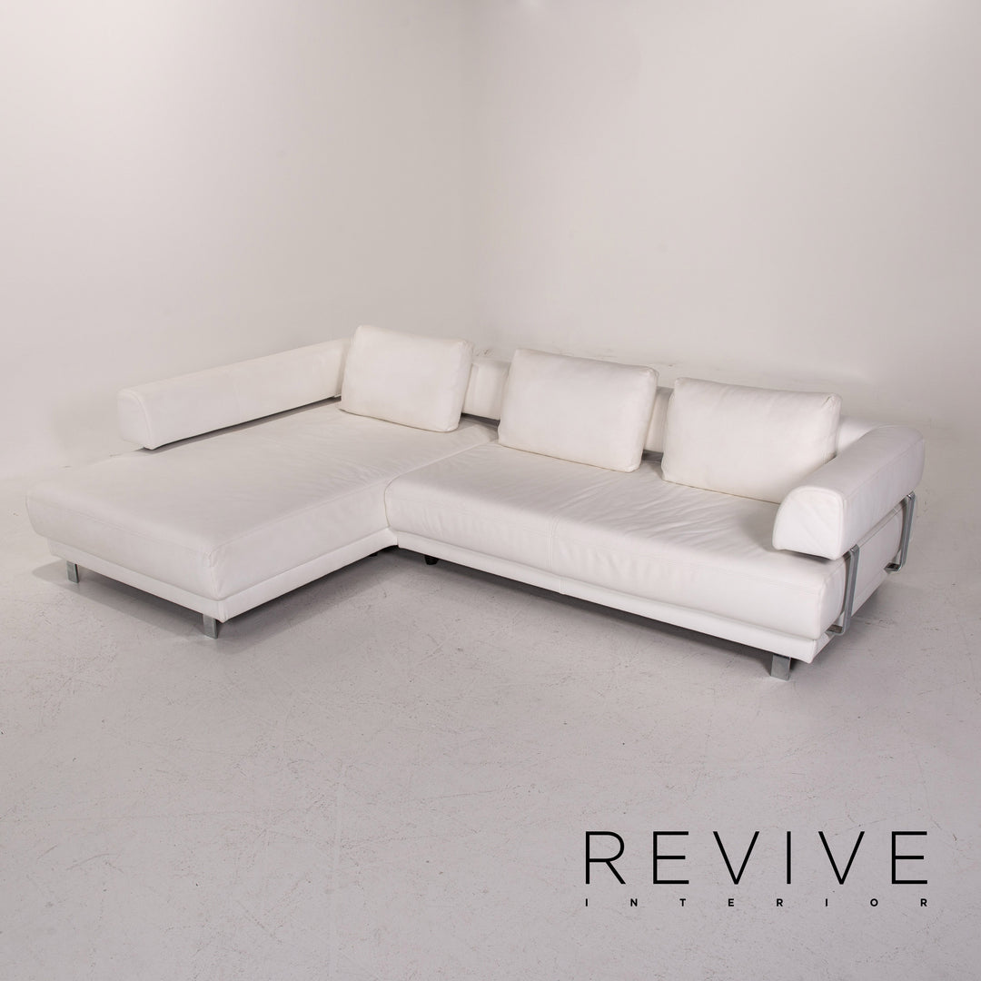 Ewald Schillig Brand Face Elektrisch Leder Ecksofa Weiß Sofa Funktion Relaxfunktion Couch #14348