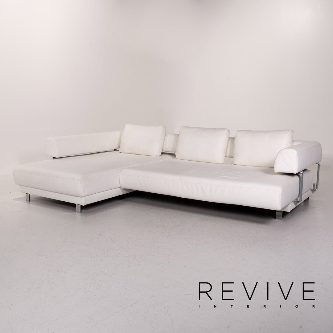 Ewald Schillig Brand Face Elektrisch Leder Ecksofa Weiß Sofa Funktion Relaxfunktion Couch #14348