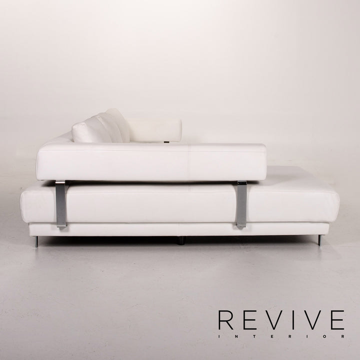 Ewald Schillig Brand Face Elektrisch Leder Ecksofa Weiß Sofa Funktion Relaxfunktion Couch #14348