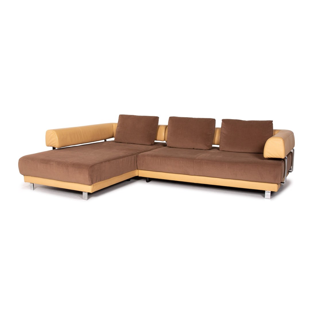 Ewald Schillig Brand Face Electric Function Leather Fabric Corner Sofa Beige Brown Sofa Couch #14060