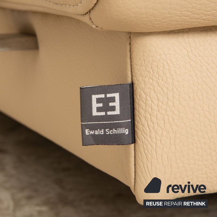 Ewald Schillig Brand Face Leder Ecksofa Beige manuelle Funktion Recamiere Links