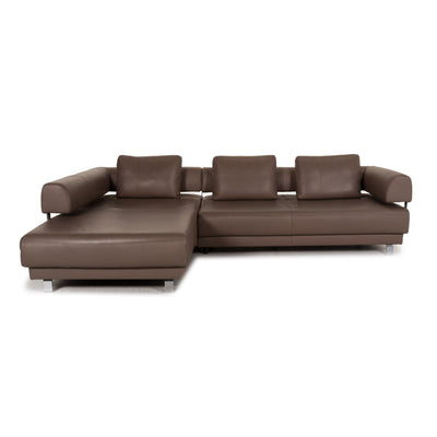 Ewald Schillig Brand Face Leder Ecksofa Braun Sofa Funktion Couch #13241
