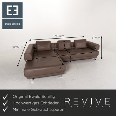Ewald Schillig Brand Face Leder Ecksofa Braun Sofa Funktion Couch #13241